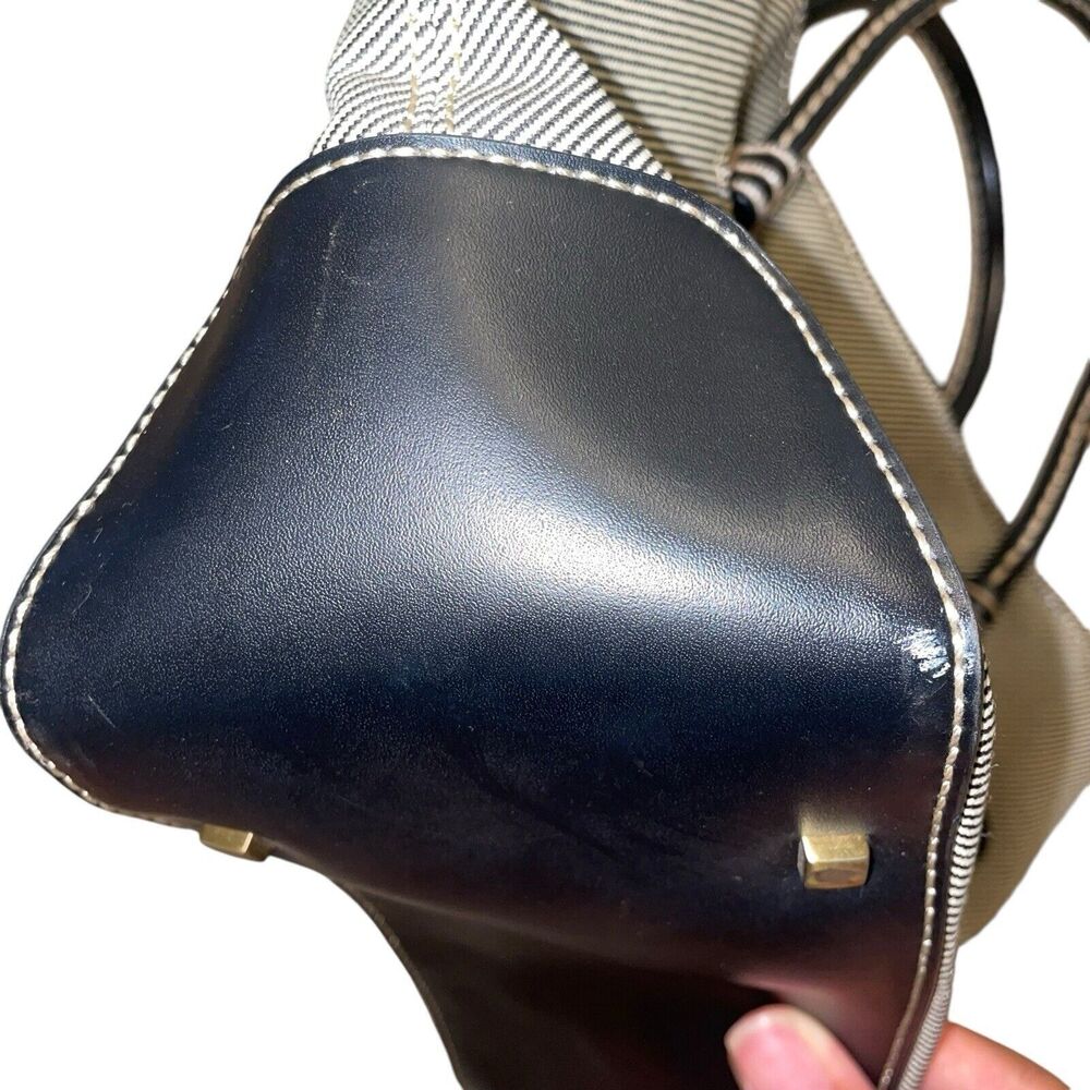 Vintage Etienne Aigner Handbag Canvas and leather Black 9.5"x15" - Picture 4 of 12